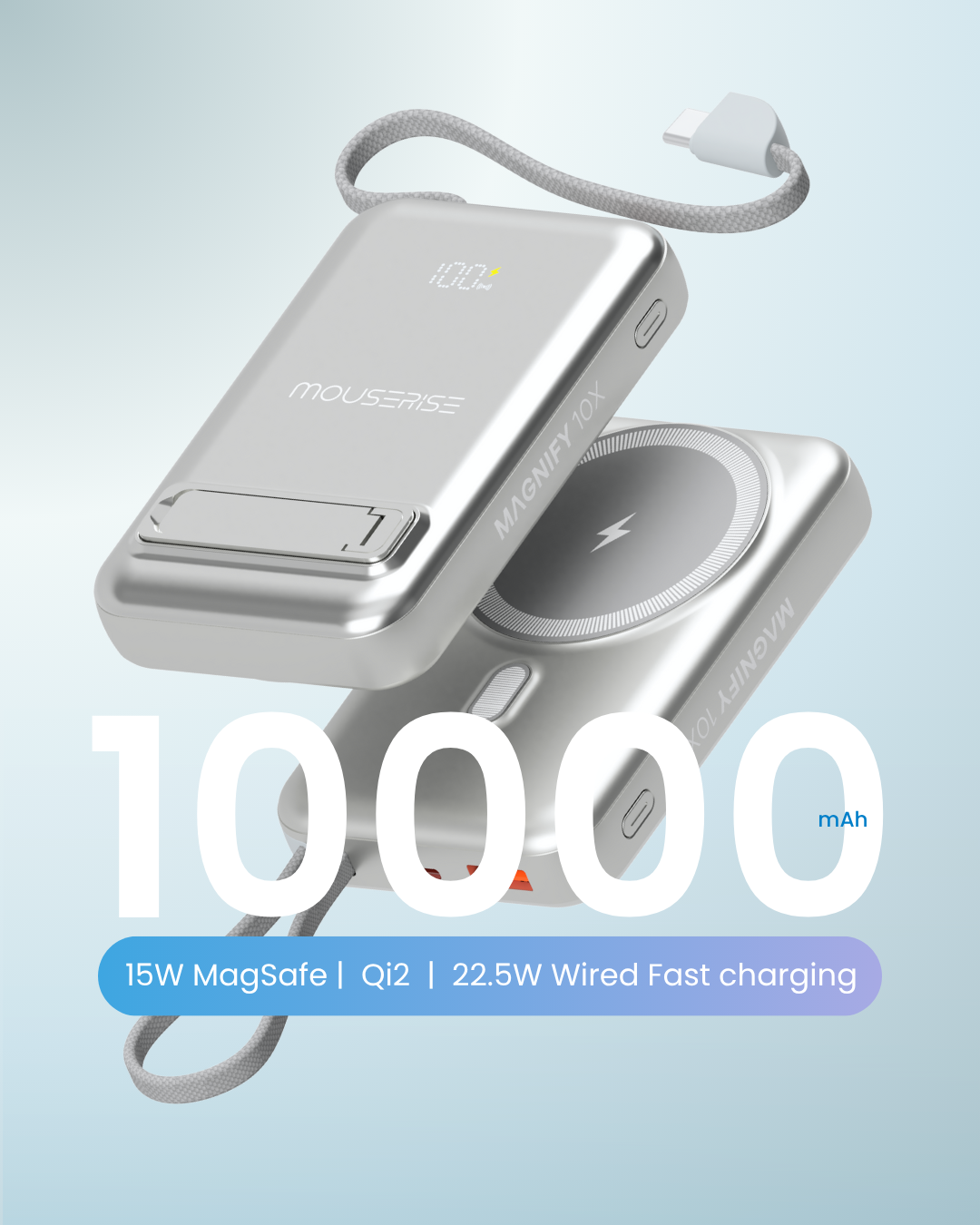 MAGNIFY 10X 10000mAh 15W Wireless MagSafe Power Bank