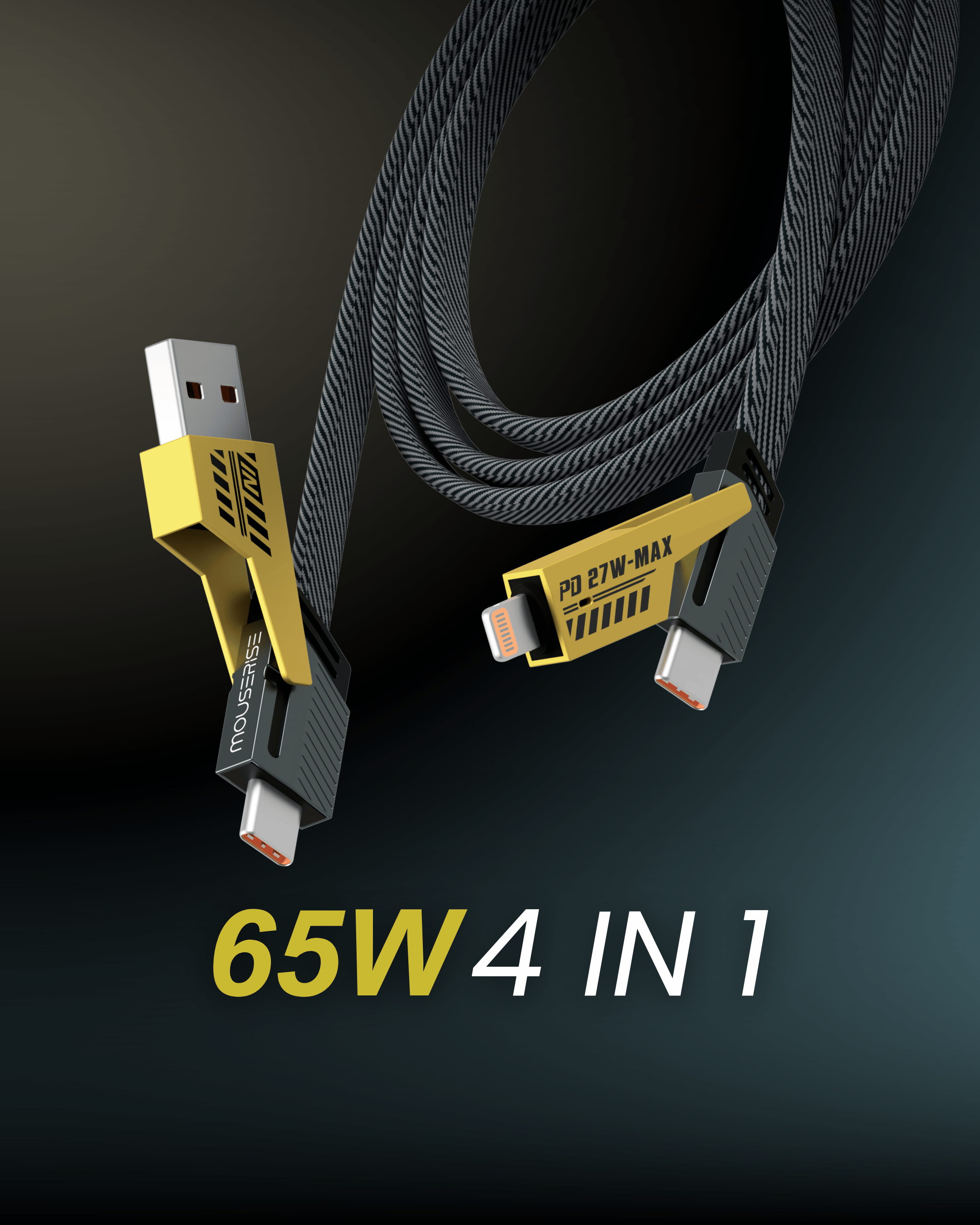 Velocity MAX4 65W 4 In 1 Braided Cable