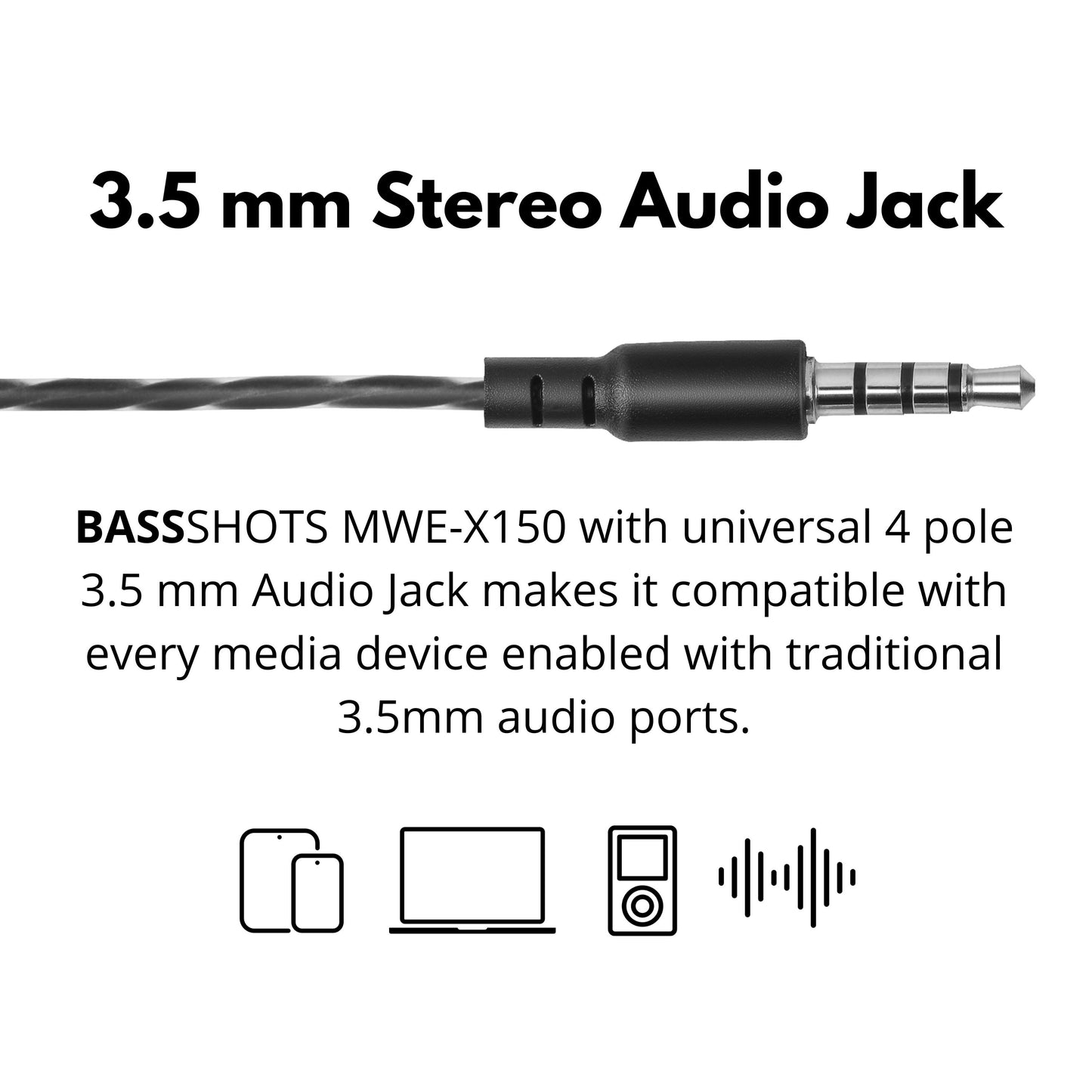BASSSHOTS MWE-X150 In-Ear Wired Earphones with Mic