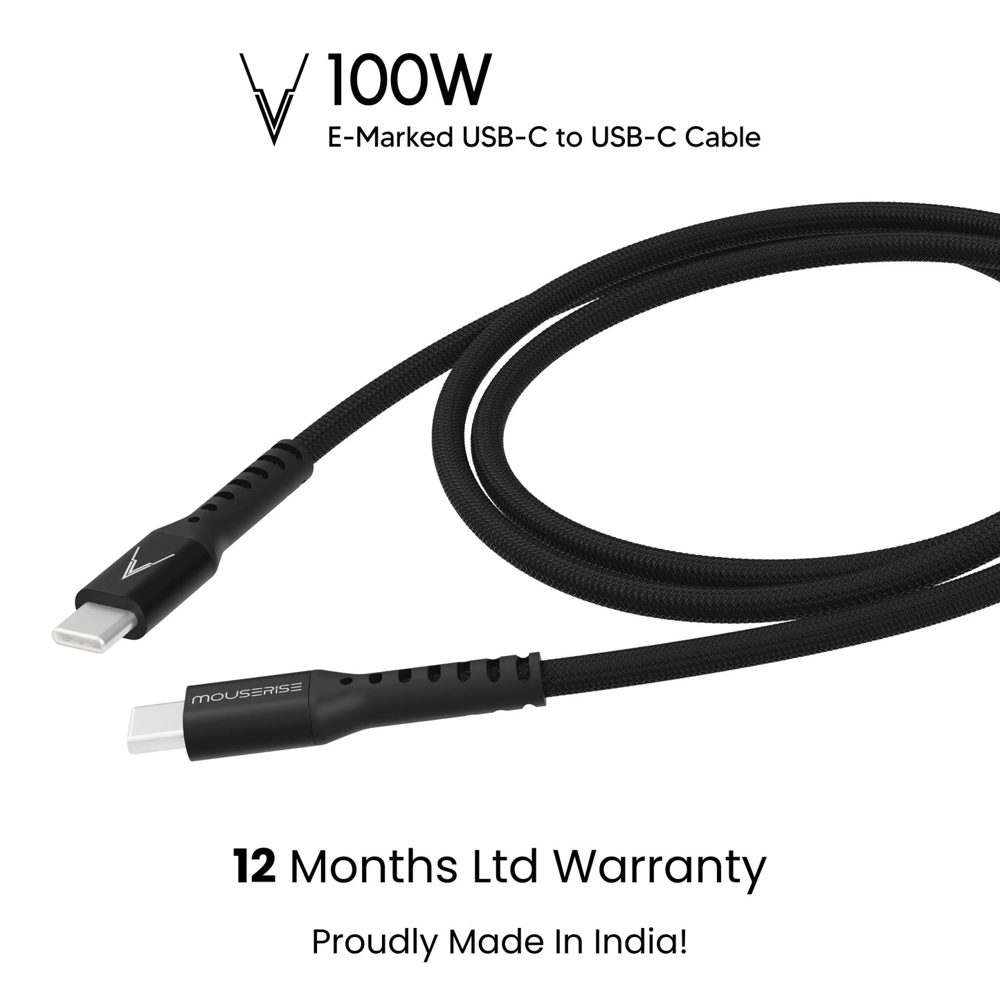 Velocity 100W E-Marked USB-C to USB-C Cable